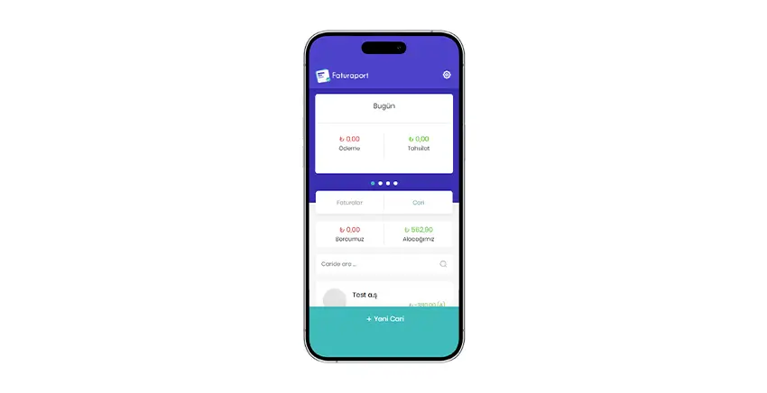 Faturaport v1 mobil ekran 2
