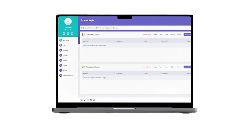 Faturaport v1 web ekran 1