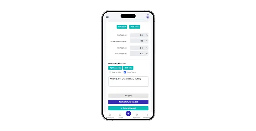 Faturaport v2 mobil ekran 6