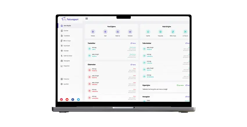 Faturaport v2 web ekran 1