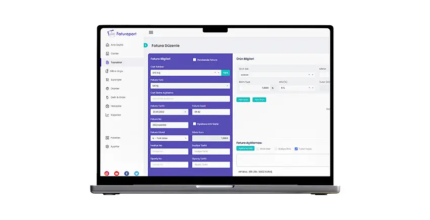 Faturaport v2 web ekran 3