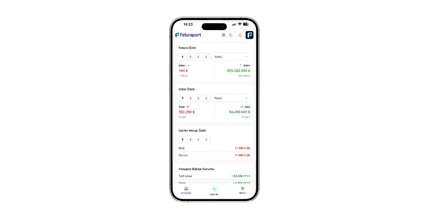 Faturaport v3 mobil ekran 8